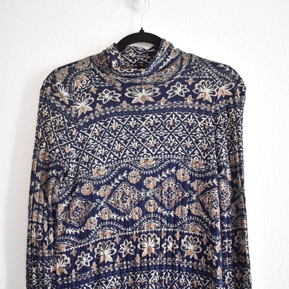 Lucky Brand Linen Blend High Low Mock Neck Tunic - Picture 4 of 6